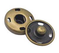 50 Sets Antique Brass Sew On Snap Fasteners Metal Snap Button Rust Proof Press Studs (10mm)