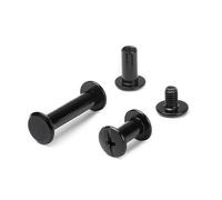50 Sets Black 304 Stainless Steel Rivets, Locking Screws and Nuts Φ4, Album Ledger Recipe for Bookbinding(Φ4*5 (50 Sets))