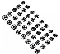50 Sets Black Snap Fasteners 10mm Metal Clasps Sew-on Tich Buttons, Quality Stitch Press Studs for Sewing | by POUNDXPENCE Co®