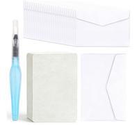 50 Sets Blank Watercolour Paper Cards | 4x6 Inch, 140lb/300GSM Pure Cotton Foldable Blank Cards with Envelopes for Art Painting & Thank You Notes