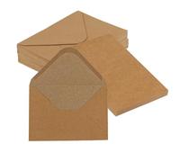 50 Sets C6 Kraft Envelopes and Cards, Vintage Brown Envelopes with Blank Cards for Card Making, Birthday Evening Wedding Invitation(50 + 50)