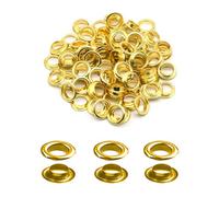 50 Sets Eyelets Grommets, 14mm Hole Gold Metal Eyelets Washers Kits for Craft Canvas, Leather, Curtains, Fabric