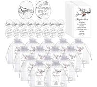 50 Sets Funeral Favours Cardinal Memorial Gifts Pocket Hug Token with Prayer Card & Organza Bag Memorial Cardinal Celebration of Life Funeral Thinking of You Gifts & Keepsakes for Loss of Loved One