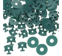 50 Sets Greenhouse Fixing Clips with Washers and Wire Support | Green PP Material, Smooth Surface, Clips and Washers Set, Space-saving Solution for Indoor Greenhouses or Outdoor Gardens