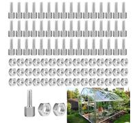 50 Sets Greenhouse Nut and Bolt, Aluminium Hex Cropped Head Nuts and T Head Bolts Repair Kit Parts for Green House and Garden Fasteners Building Necessary Accessories