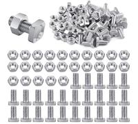 50 Sets Greenhouse Nuts and Bolts, Aluminium Greenhouse Hex Nuts and Square Head Bolts for Building Repairing Greenhouse and Garden Fixing Necessary Accessories