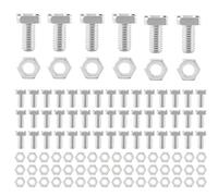 50 Sets Greenhouse Nuts and Bolts,Aluminium Greenhouse Hex Nuts and Square Head Bolts for Greenhouse and Garden Fixing