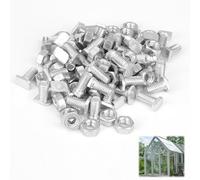 50 Sets Greenhouse Nuts and Bolts, Cropped Head Greenhouse Bolts & Nuts for Aluminium Frames, Rust-Resistant Fasteners for Building, Repairing and Maintaining Greenhouses