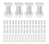 50 Sets Greenhouse Nuts and Bolts M6 - Aluminium Greenhouse Hex Nuts and T Head Bolts, for Greenhouse, Garden Fixing, Silver