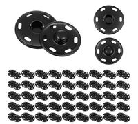 50 Sets Large Press Studs Black 19mm Sew on Snaps Sewing Snap Large Snaps for Sewing Metal Button-Snaps for Clothing Bags (Black)