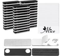 50 Sets Magnetic Name Badges Bulk, Reusable Strong Magnet ID Badge Holders, No-Hole Name Tags for Office, Schools, Events, Conferences(3x1 Inch)