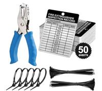 50 Sets Metal Inspection Tags Safety Inspection Tags Fire Extinguisher Inspection Sticker 2.2X3inch Fire Extinguisher Inspection Record Tag 2025-2028 with Handheld Hole Puncher for Indoor Outdoor (50)