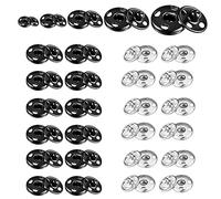 50 Sets Metal Snap Button Clasps Fastener Press-Stud Sew on Snaps Fasteners Press Studs for Purse Handbag Clothes Sewing Craft DIY Supplies 7mm 9mm 12mm 14mm 15mm(All in One Silver Pack)