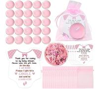 50 Sets Pink Baby Shower Favors Tea Light Candles for Guest Baby Girl Shower Party Favors Gifts with Thank Cards and Return Gift Bags Confetti for Guests Gender Reveal Party Favors