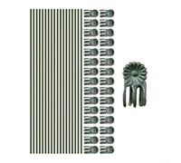 50 Sets Plant Stake Holders With Orchid Clips Supporting Frame For Garden Indoor Outdoor Plants Growth-Promotion Flexible Green Support Poles Plastic
