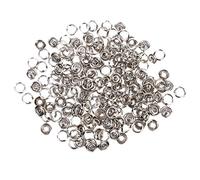 50 Sets Poppers Fasteners Press Studs DIY 11 mm Silver Ring