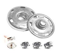 50 Sets Sew-on Snap Buttons, Metal Snaps Fasteners Press Studs Buttons for Sewing Clothing, 3/4" 19mm(Silver)
