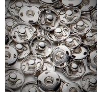 50 Sets Silver Sew On Snap Fasteners Metal Press Studs 10mm Tich Buttons Clothes Stitching Stainless Steel Poppers DIY Crafts Leather Canvas Projects | by POUNDXPENCE Co®