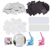 50 Sets Square Fridge Magnet Maker Supplies for Mcolour Square Button Maker Machine 2 * 2inch(50 * 50mm), Includes Metal Cover, Button Back Cover, Soft Magnet, Clear Film,Blank Paper