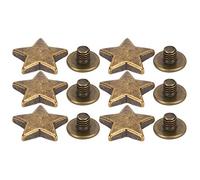 50 Sets Star Studs Rivets Star-Shaped Studs with Spikes Hand Pressed Rivets for Leather Crafting, Decorating Clothes, Jackets, Belts, Footwear, and Bags(Bronze)