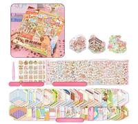 50 Sets Sticker Therapy Scenes Collection Book for Adults Stress Relief Pass The Time,DIY 3D Sticker Scene,Make Your Own House Miniature Cartoon Animal Isometric Scene Funny Stickers for Kids Girls