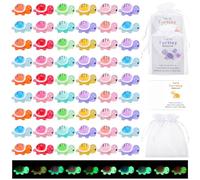 50 Sets Thank You Gift Motivational Gifts Luminous Mini Resin Turtles | with Inspirational You're Turtley Awesome Pun Cards Organza Bags Appreciation Gifts for Employees Colleagues Team Teacher