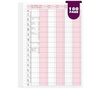 50 Sheet A4 Appointment Book Refill Pages 6 Column Academic Daily Planner Undated Hourly Planner Refills Large 8.2" x 11.7" Schedule Book Pink 15 minute increments Daily Logbook for Scheduling