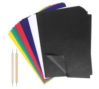 50 Sheet Multicolor Transfer Paper,Carbon Water-Soluble Tracing Paper with 2 Pieces Embossing Styluses Tools,Transfer Pattern on Cloth,Fabric,Canva,Accessories for Sewing