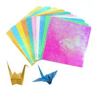 50 Sheet Shiny Origami Paper - 10 Colors Square Iridescent Paper for Kids Arts & Crafts Projects