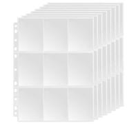50 Sheet Trading Card Sleeves 9-Pocket Double-Sided Transparent Game Card Sleeves Holder Card Storage Wallets Trading Card Album Pages, 900 Pockets