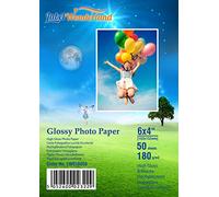 50 Sheets 180 GSM Professional 6 x 4 Glossy Photo Paper,6 x 4 Photographic Paper for Epson Inkjet Printers LabelWonderland (6" x 4" inchs-50 Sheets)