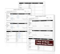 50 Sheets 3 Hole 12th Generation Family Group Sheets 8.5×11 inch Blank Genealogy Forms Two-Sided Family Tree Charts Genealogy Worksheets Family Tree Diagrams for Research Ancestry History
