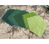 50 Sheets 6 x 6 Inches Natural Fiber Mulberry paper Sheets Square Origami Paper Arts Folding Craft, Decoration Paper, Square Folding Paper for DIY Crafts (Green Tone, 6x6 Inch)