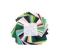 50 Sheets 6 x 6 Inches Natural Fiber Mullberry Tree Square Origami Paper Arts Folding Craft, Decoration Paper, Square Folding Paper DIY Crafts. (Mixed Green)
