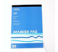 50 Sheets A3 Marker Pad - Bleed-Proof 70 gsm - Suitable for Pencils, Pens, Markers - Made in UK