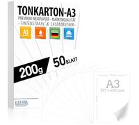 50 Sheets A3 White Craft Card 200 g/m² - Premium Paper Pure White - DIN A3
