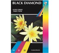 50 Sheets Black Diamond Brilliant White GLOSSY Photographic A4 Canvas Textured Professional Photo Paper 220gsm (NOT 100% Cotton Canvas)