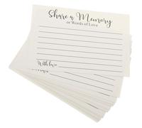 50 Sheets Chic Memorial Cards, Small Funeral for Guest Book Table | Thick Cardstock, Easy to Write and Keepsake Friendly, for Memory Jar, Scrapbooks and Birthday