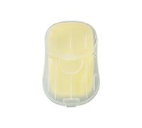 50 Sheets Disposable Soap Paper, Portable Travel Soap Sheet Flakes, Mini Cute Hand Washing Bath Scented Paper Soap for Outdoor activities, Camping, Hiking (Yellow, 3.6 * 5.6cm)