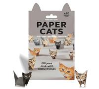 50 Sheets DIY Paper Cats Folding Kit, Paper Cats Origami Kit Cute Pattern Printing for Making Paper Cat Figures, Ideal for Fun Craft Activities, Desk Decor and Gifts for Cat Pet Lovers