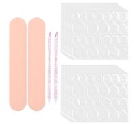 50 Sheets Double Sided Nail, Waterproof Breathable Jelly Sticky Nail Glue Stickers for Press On Nails with 2 Nail Files & 2 Cuticle Sticks, Ideal for Manicure, Salon Use & Parties by Women