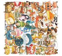 50 Sheets Fairies Tale Watercolor Sticker Scrapbook Luggage Decorative Label for Kids Fairies Tale Watercolor Aesthetic Decorative