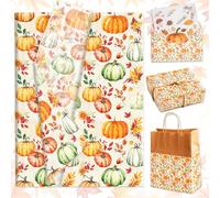 50 Sheets Fall Pumpkin Tissue Paper Autumn Present Wrapping Paper for DIY Art Craft Thanksgiving Wedding Bridal Shower Harvest Packaging 13.8 x 19.2 Inch
