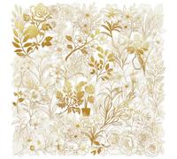 50 Sheets Flowers Sticker Decorative Floral Decal Reward Golden Plant Decorative Label