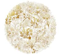 50 Sheets Golden Plant Stickers Aesthetic Stickers Flower Education Gift Flowers Decal Decorative Decorative