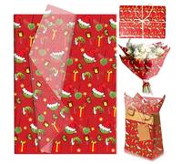 50 Sheets Grinch Christmas Tissue Paper Sheets for Wrapping Gifts, 50x35cm Gift Wrapping Paper for Packaging Gift Bags,Tissue Papers Bulk for Craft DIY Birthday Christmas New Year Party Favor