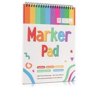50 Sheets Marker Paper Pad, 7.5×9.8 Inch Bleedproof Art Sketch Pad, 73lb/120gsm Drawing Paper Spiral Sketch Book, Alcohol Marker Paper Painting Coloring Paper for Beginners, Artists, Gift, Christmas