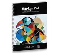 50 Sheets Marker Paper Pad, A4 Bleedproof Art Sketch Pad, 73lb/120gsm Drawing Paper Spiral Sketch Book, Painting Coloring Alcohol Marker Paper for Beginners, Artists, Gift