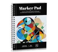 50 Sheets Marker Paper Pad, A5 Bleedproof Art Sketch Pad, 73lb/120gsm Drawing Paper Spiral Sketch Book, Alcohol Marker Paper Painting Coloring Paper for Beginners, Artists, Gift