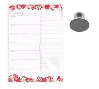 50 Sheets Meal Planner Board, Weekly Meal Planner, Tear Off Meal Plan Pad with Pen Holder Book Shopping Fridge Calendar Grocery List Organizer Magnetic Back for Kitchen Home Planning 7x10 Inches